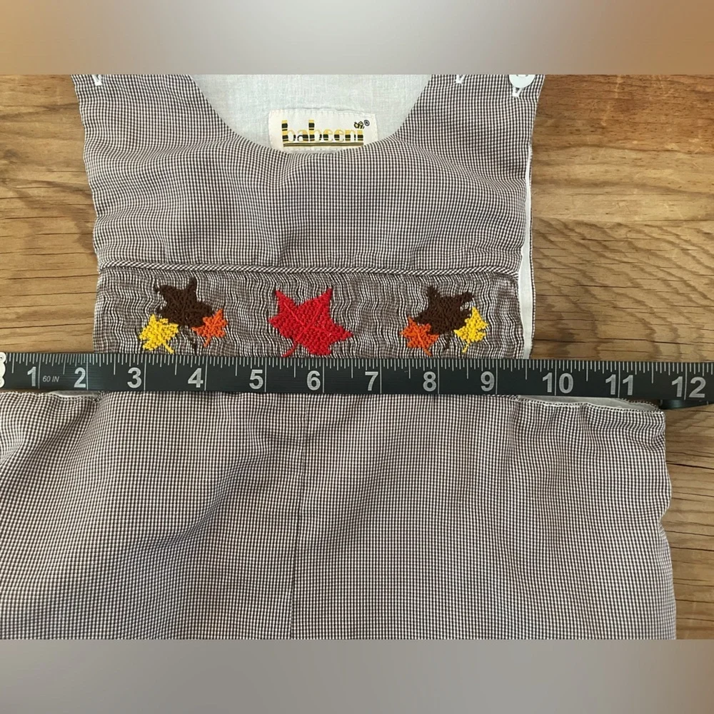 Babeeni Smocked Gingham Autum Toddler Overalls
